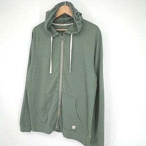 Marine Layer Mens Afternoon Modal Blend Zip Up Hoodie Sage Green Med Minimalist